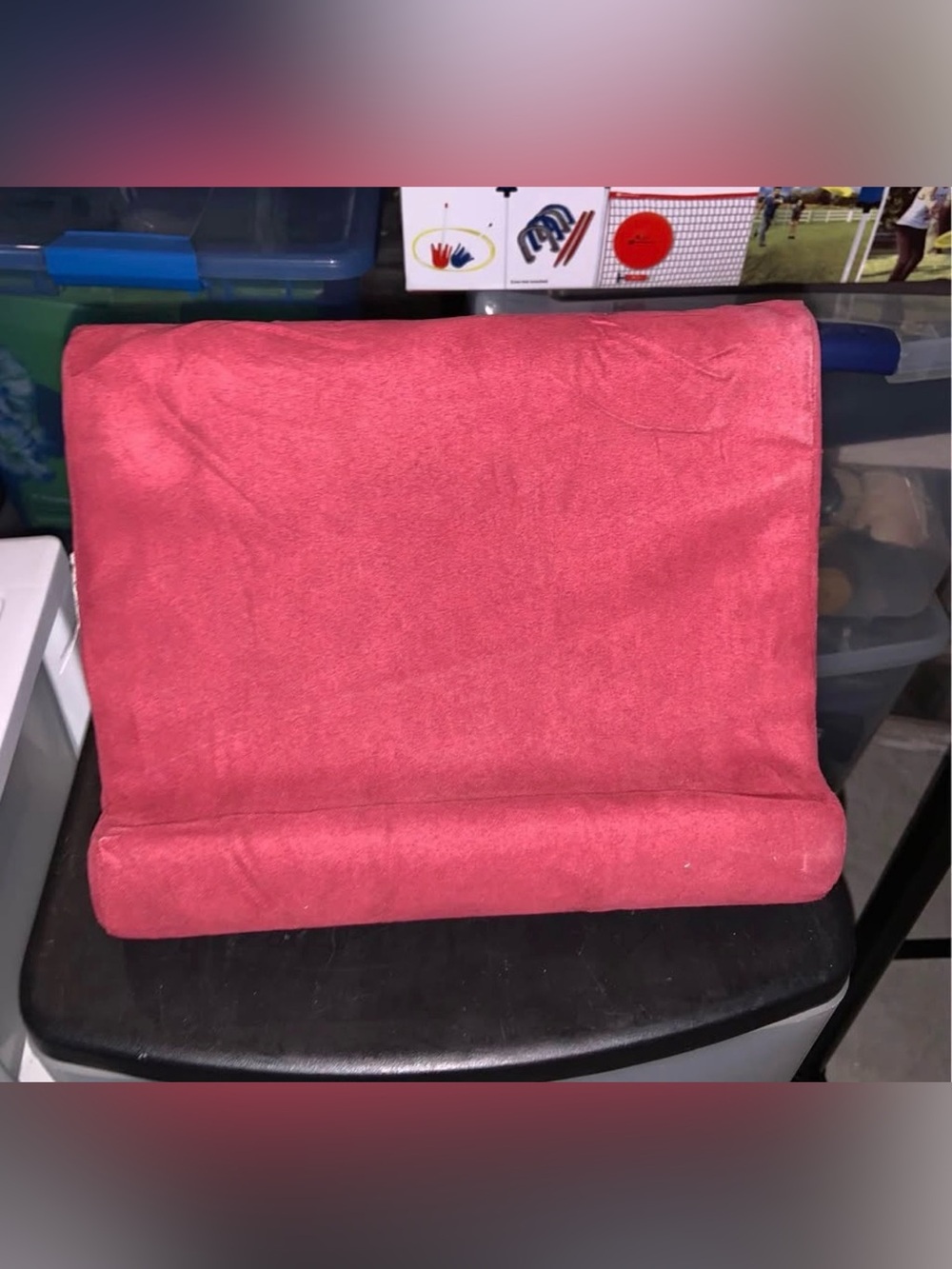 Womens Pink Suede Tablet & Laptop Stand Sleeve